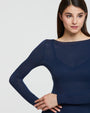 MODAL CASHMERE TOP WITH A BOAT NECK  