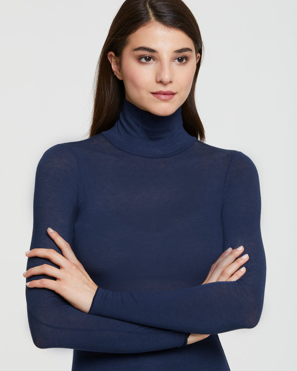 MAGLIA COLLO ALTO IN MODAL CASHMERE