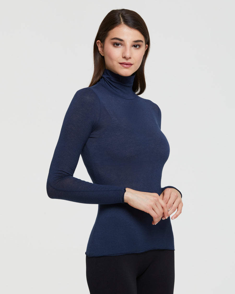 MAGLIA COLLO ALTO IN MODAL CASHMERE