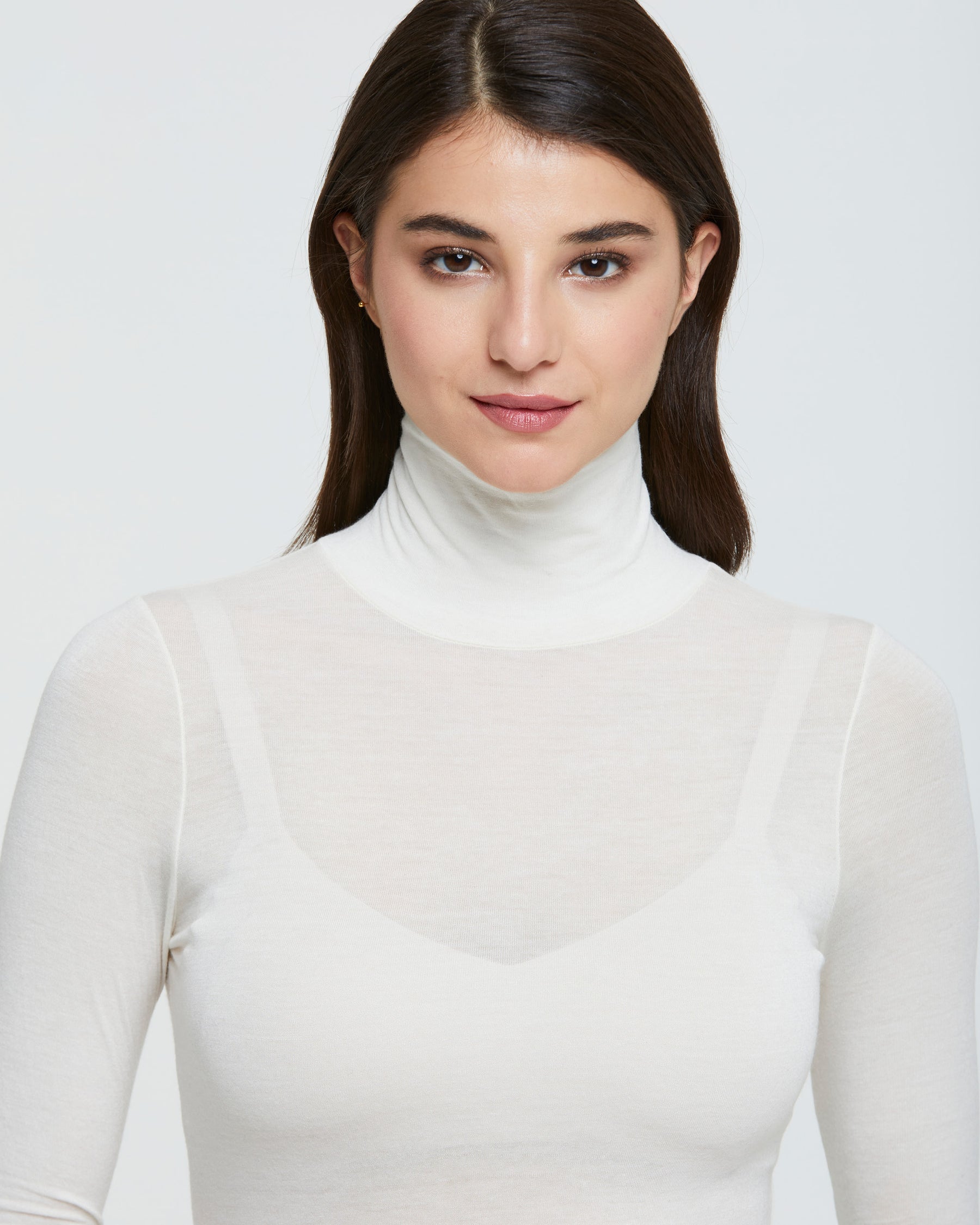 MAGLIA COLLO ALTO IN MODAL CASHMERE