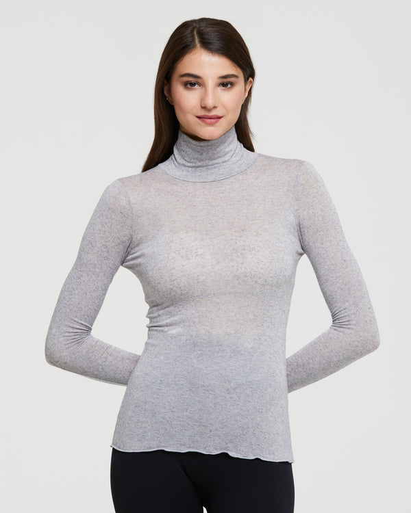 MAGLIA COLLO ALTO IN MODAL CASHMERE