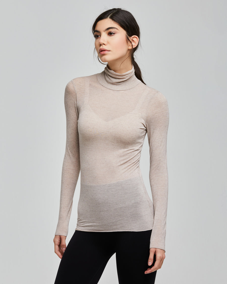 Maglia collo alto in modal cashmere