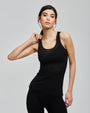 Wide strap modal cashmere scoop neck vest  