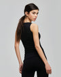 Wide strap modal cashmere scoop neck vest  