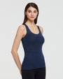 MELANGE CREW NECK MODAL CASHMERE VEST  