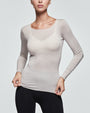 Modal cashmere scoop neck top  