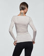 Modal cashmere scoop neck top  