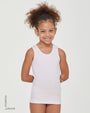 Girls' organic cotton crew neck wide strap vest 