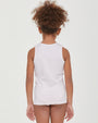 Girls' organic cotton crew neck wide strap vest 