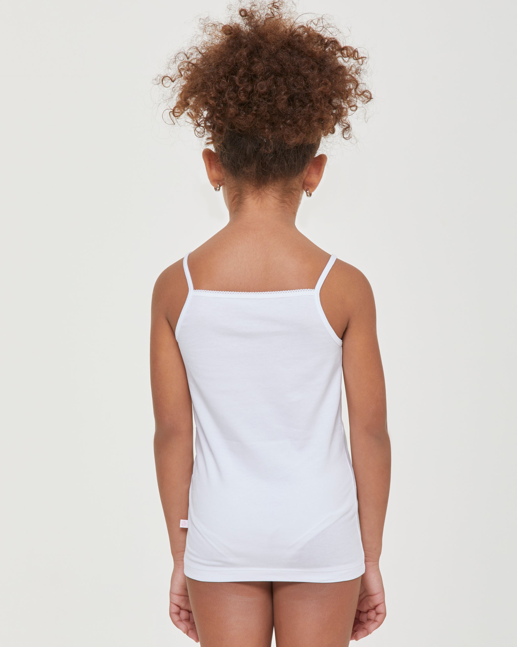 Canotta girocollo a spalla stretta bimba in cotone organico color bianco Intimo Bambini Pompea