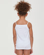 Girls' organic cotton crew neck thin strap vest 
