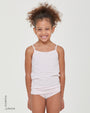 Girls' organic cotton crew neck thin strap vest 