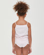 Girls' organic cotton crew neck thin strap vest 