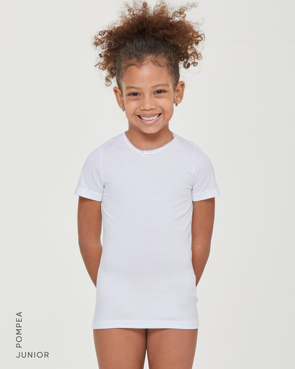 Rundhals-T-Shirt aus Bio-Baumwolle für Mädchen