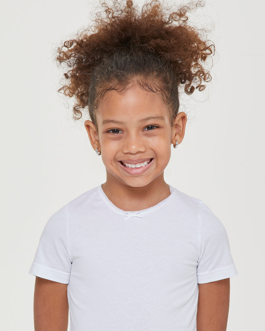 Girls' organic cotton crew neck T-shirt vest