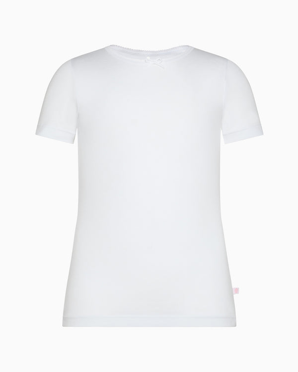 Girls' organic cotton crew neck T-shirt vest