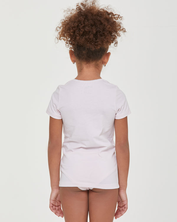 T-shirt col rond en coton bio pour fille