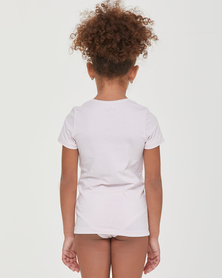 T-shirt col rond en coton bio pour fille