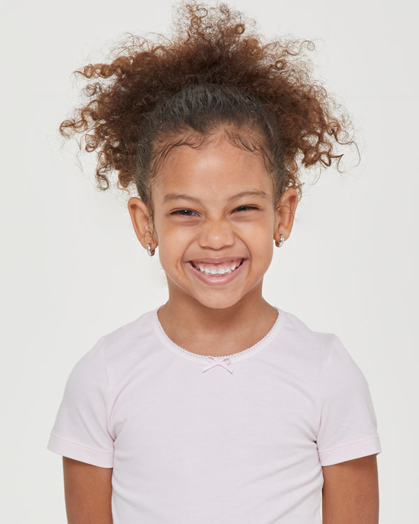 T-shirt col rond en coton bio pour fille