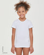 Girls' warm organic cotton crew neck T-shirt vest 