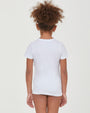 Girls' warm organic cotton crew neck T-shirt vest 