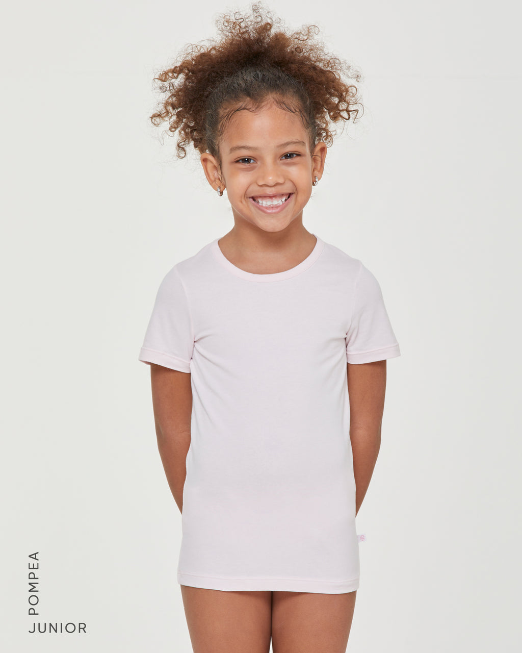 Girls' warm organic cotton crew neck T-shirt vest