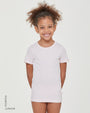 Girls' warm organic cotton crew neck T-shirt vest 