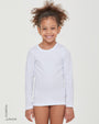 Girls' warm organic cotton long-sleeve crew neck top  