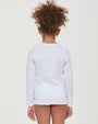 Girls' warm organic cotton long-sleeve crew neck top  