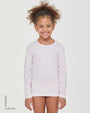 Girls' warm organic cotton long-sleeve crew neck top  