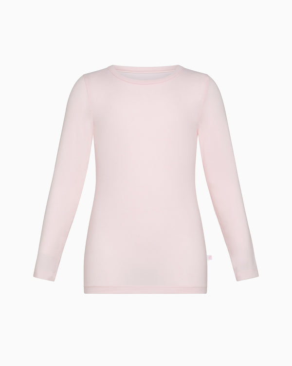 Girls' warm organic cotton long-sleeve crew neck top 