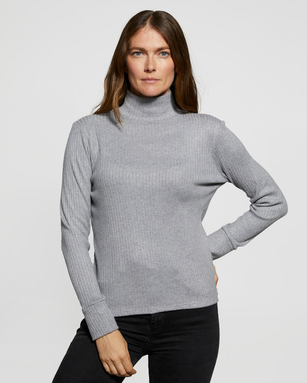 HIGH NECK RIB KNIT SWEATER