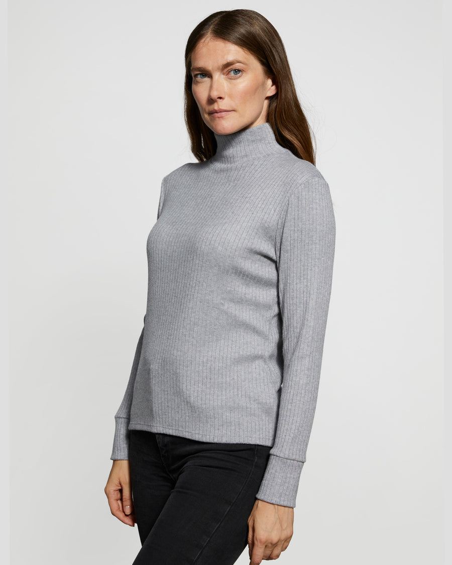 HIGH NECK RIB KNIT SWEATER