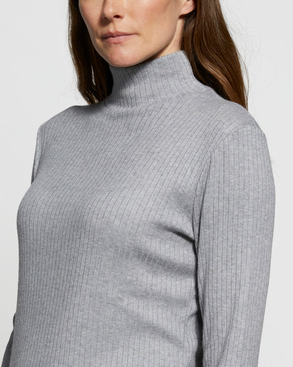 HIGH NECK RIB KNIT SWEATER