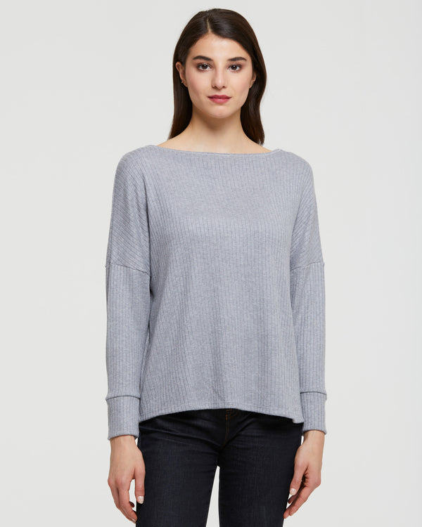 WOMEN’S RIBBED TOP WITH CREW NECK