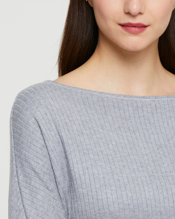 WOMEN’S RIBBED TOP WITH CREW NECK