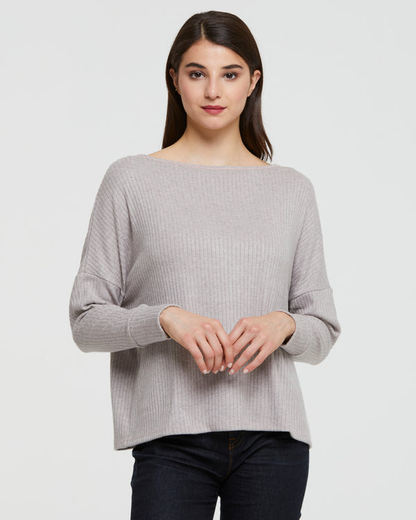 WOMEN’S RIBBED TOP WITH CREW NECK