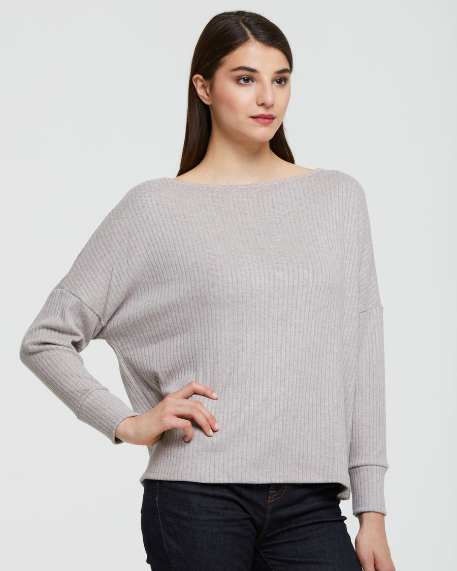WOMEN’S RIBBED TOP WITH CREW NECK