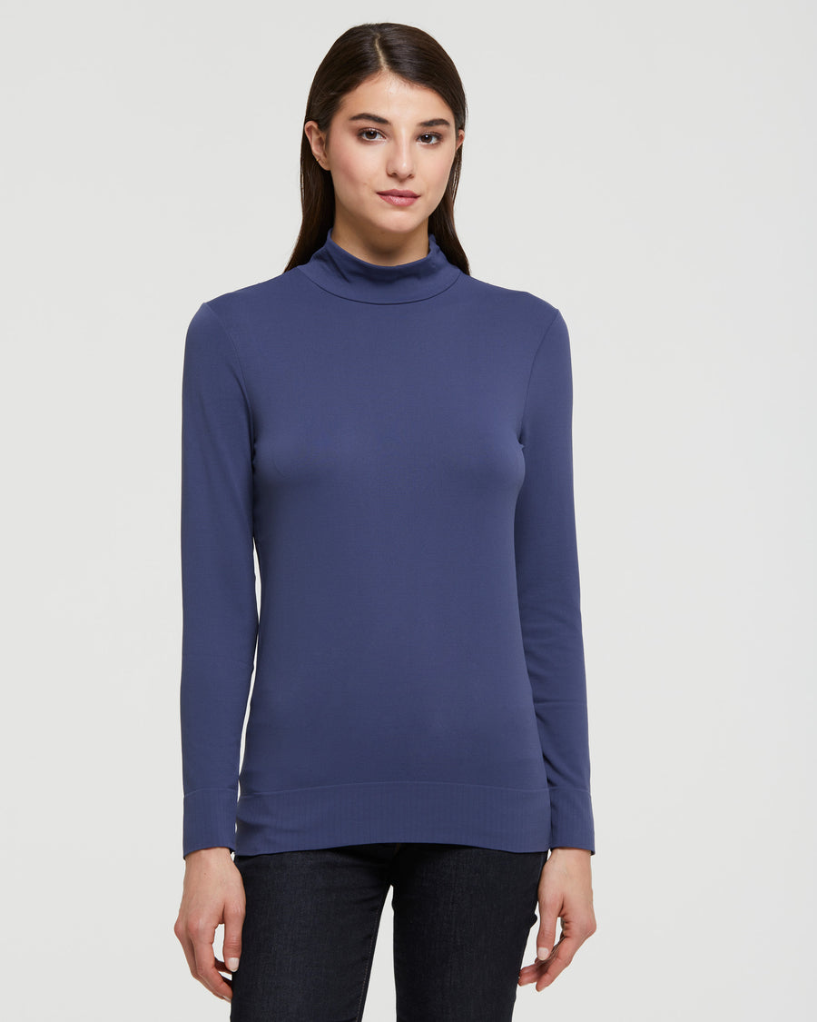 WOMEN'S SEAMLESS FUNNEL NECK TOP