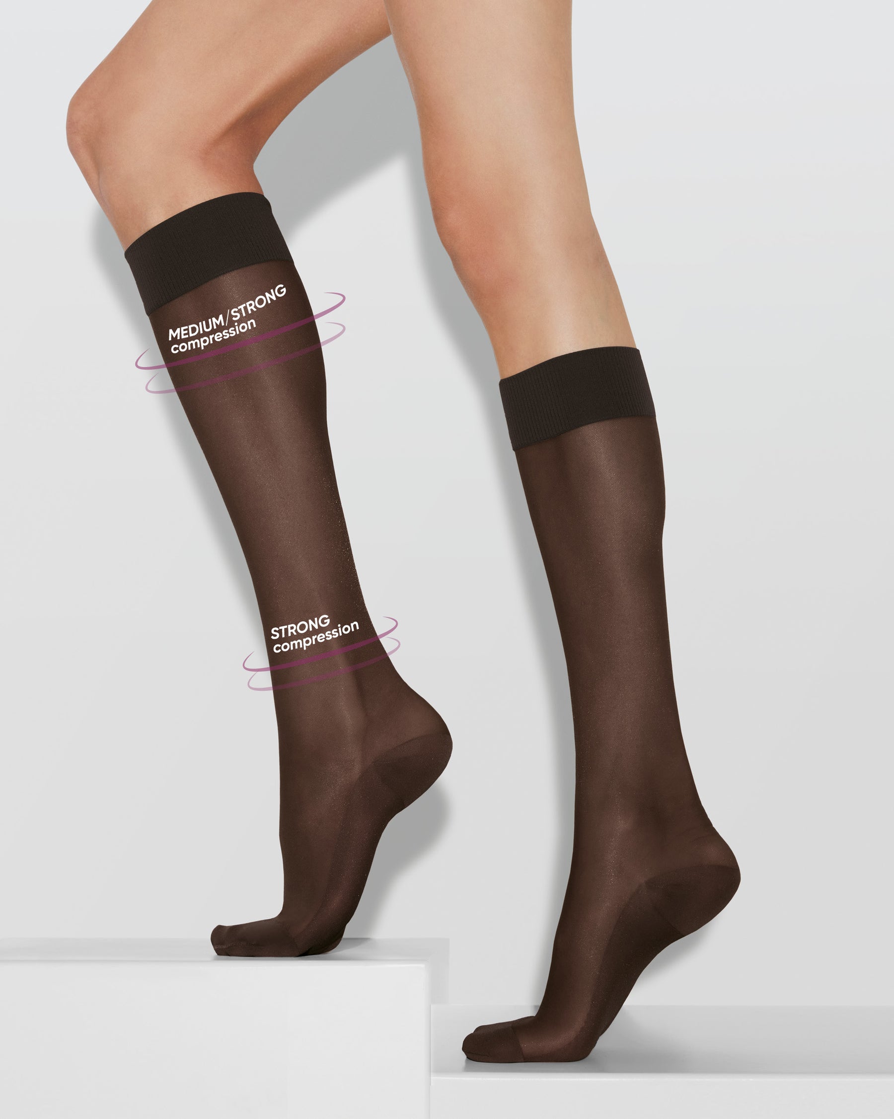 140 denier firm graduated compression support knee highs