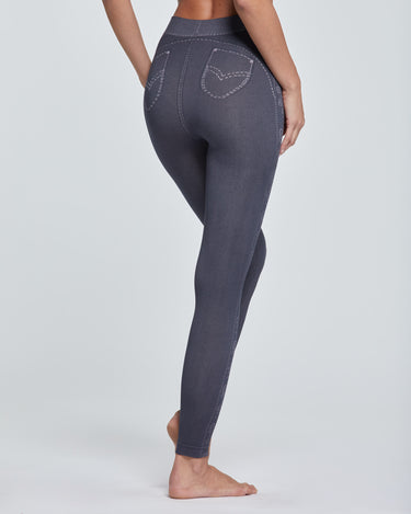 FRASCATI-LEGGINGS MIT JEANS-EFFEKT UND BLUMENMUSTER