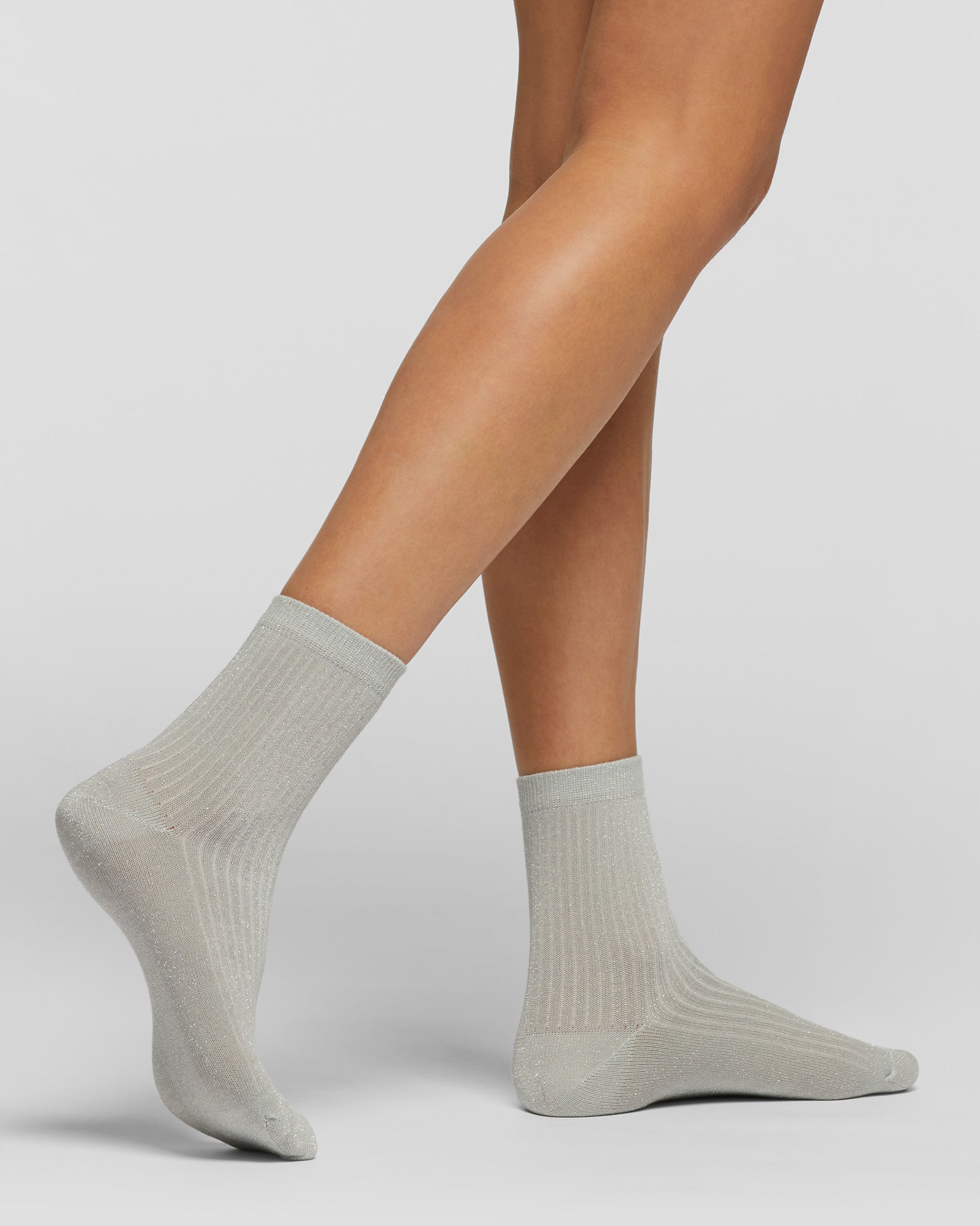 Domobianca cotton ribbed socks with lamé