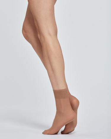 CALZA CORTA LADY VELATA CON BORDO IN PIZZO x2