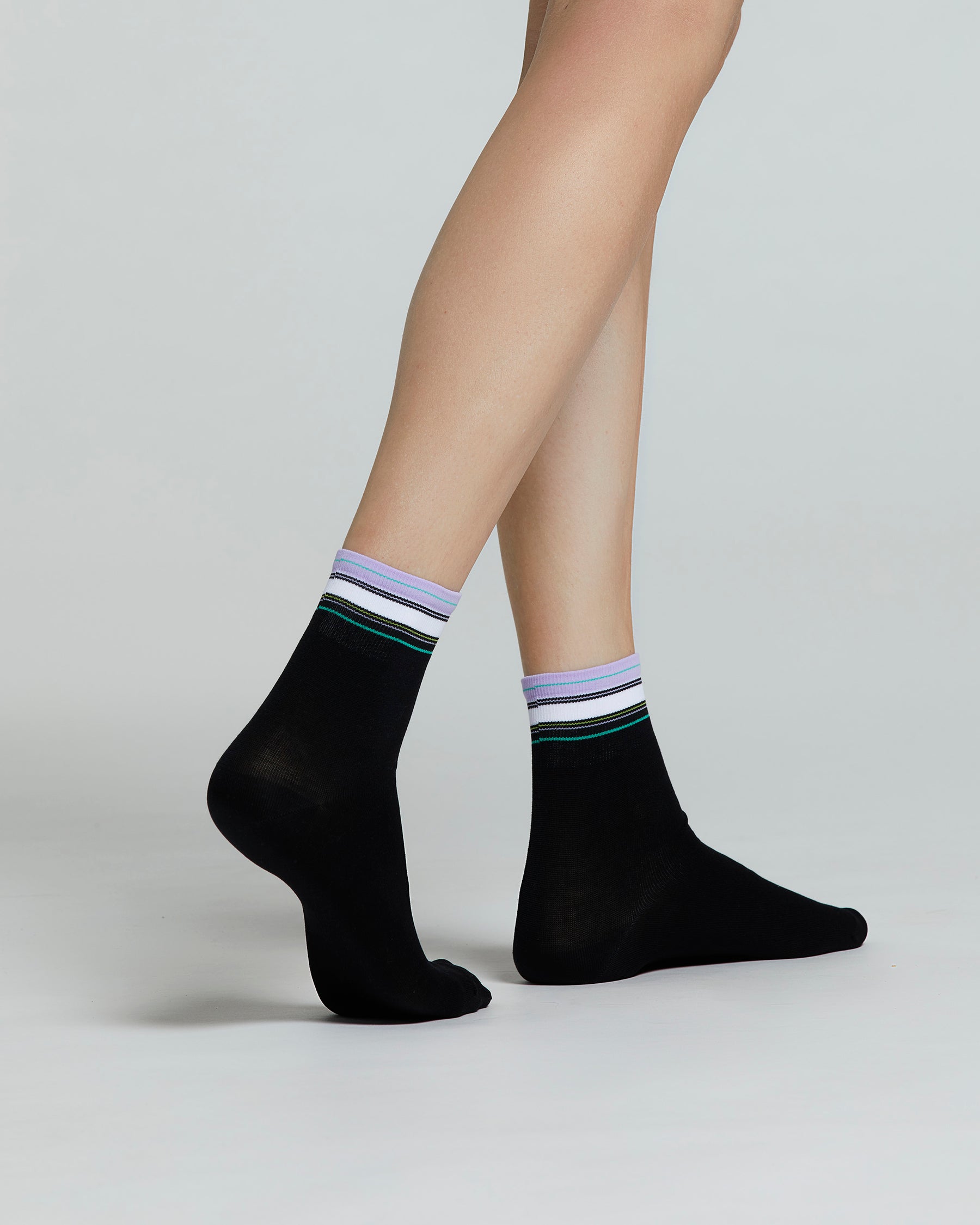 STERLIZIA COTTON SOCKS WITH MULTICOLOUR STRIPED PATTERN 