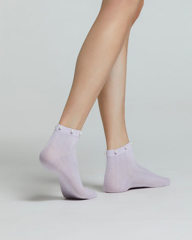 MORGANA COTTON SOCKS WITH FAUX PEARL BEADING