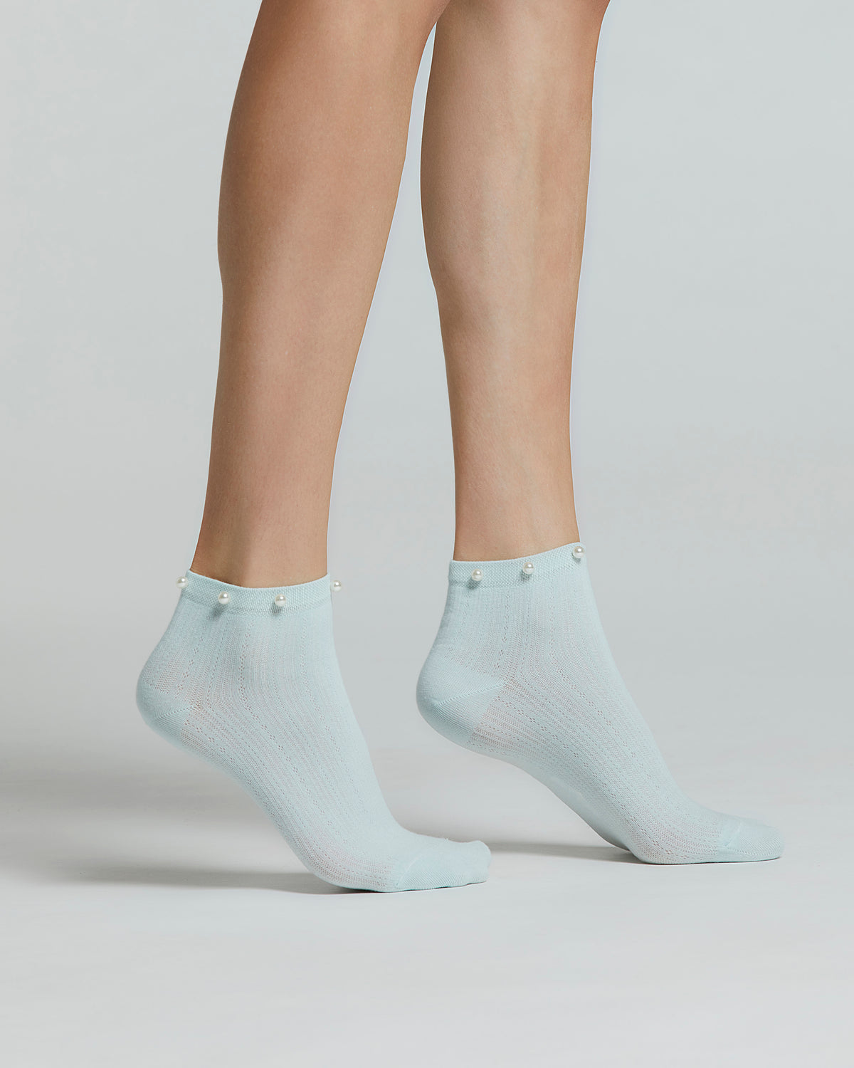 MORGANA COTTON SOCKS WITH FAUX PEARL BEADING