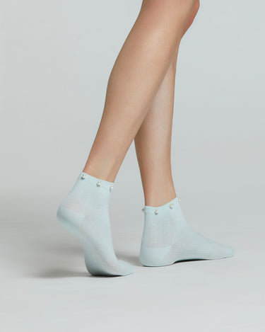 MORGANA COTTON SOCKS WITH FAUX PEARL BEADING
