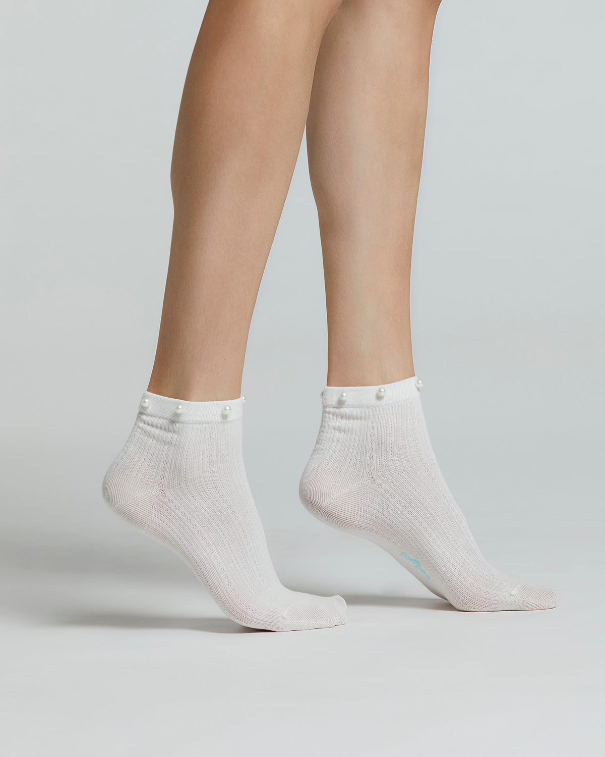 MORGANA COTTON SOCKS WITH FAUX PEARL BEADING