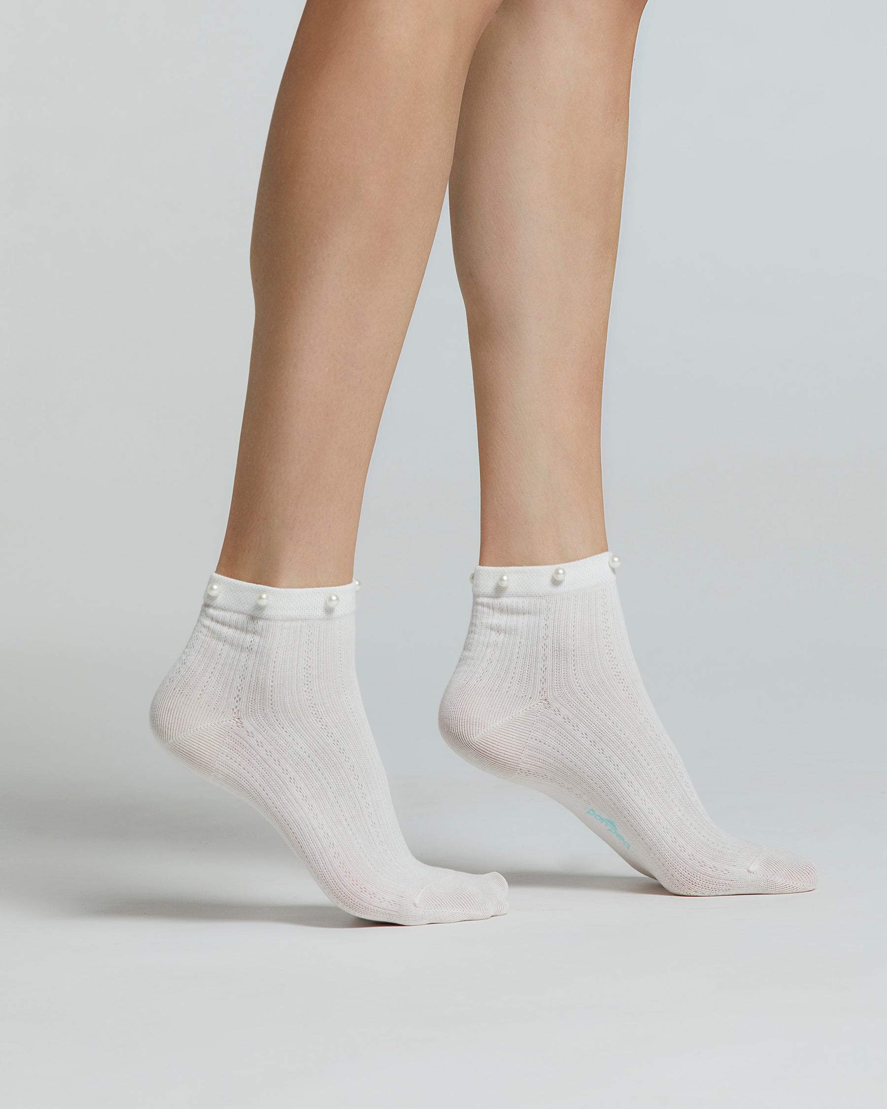 MORGANA COTTON SOCKS WITH FAUX PEARL BEADING