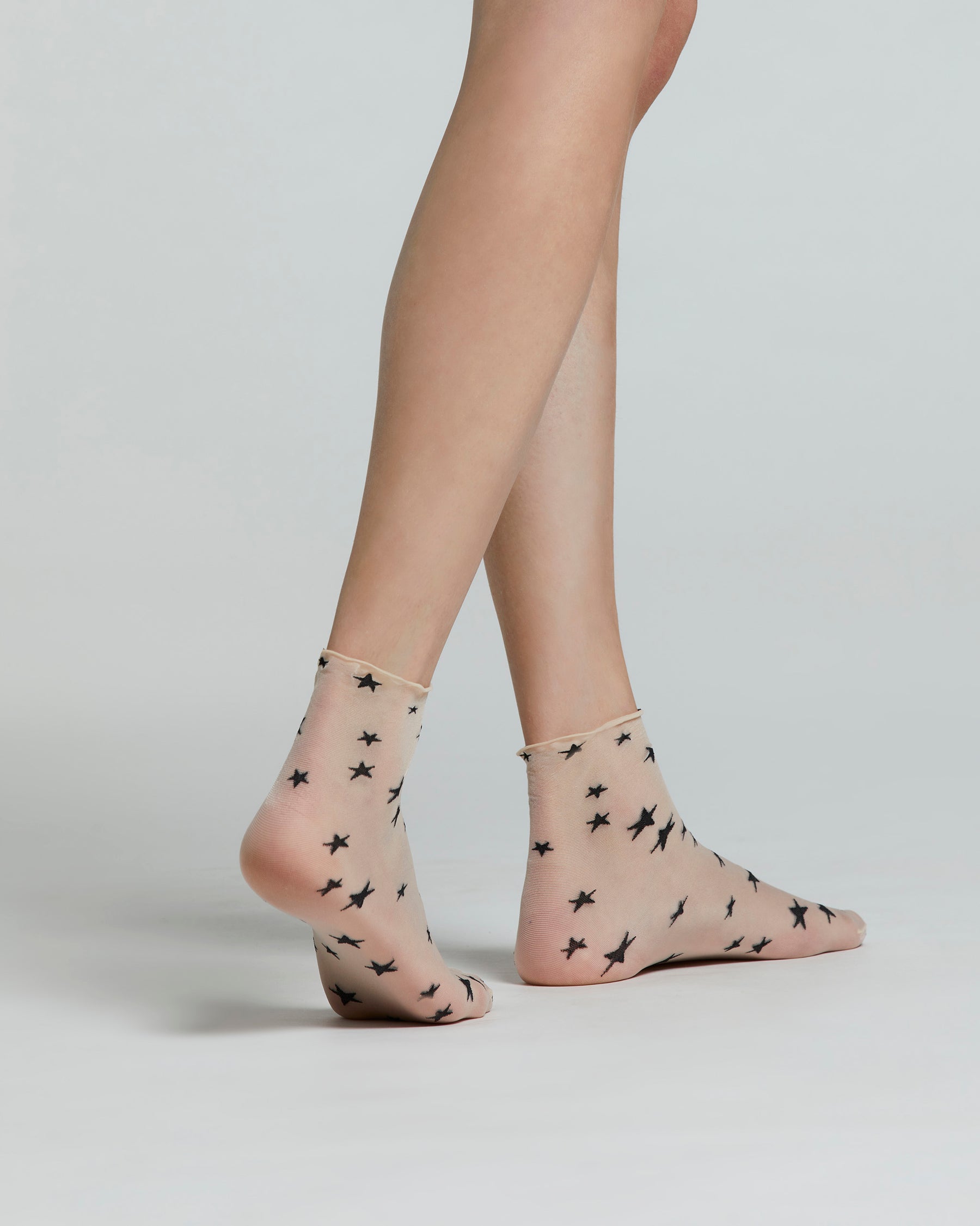 SHEER ALYSSA SOCK WITH STAR PATTERN